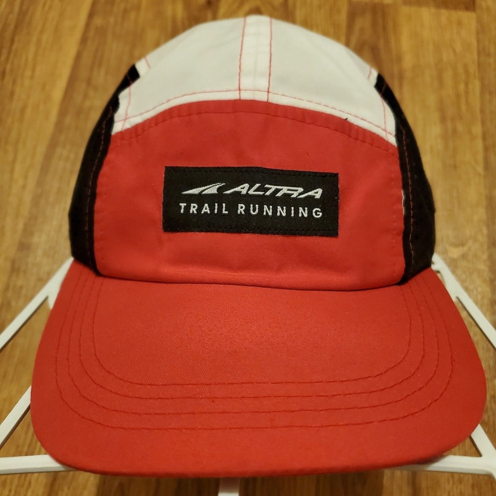 Altra 5 Panel Running Hat Adult Strapback Red Mesh BOCO Gear Hiking Rare